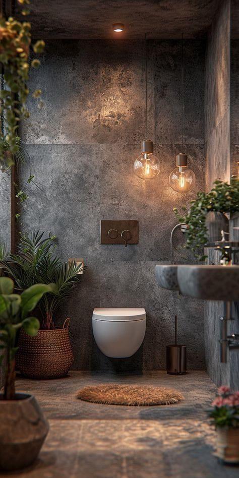 Banyo Beton Görünümlü Dokusu